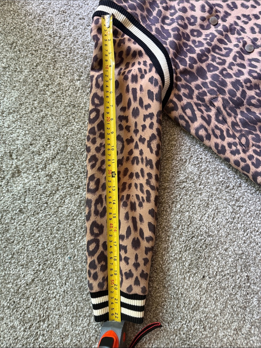 🇫🇷Prole de copine Paris brand Leopard Print Varsity Bomber Trendy Edgy Jacket S - Picture 4 of 4